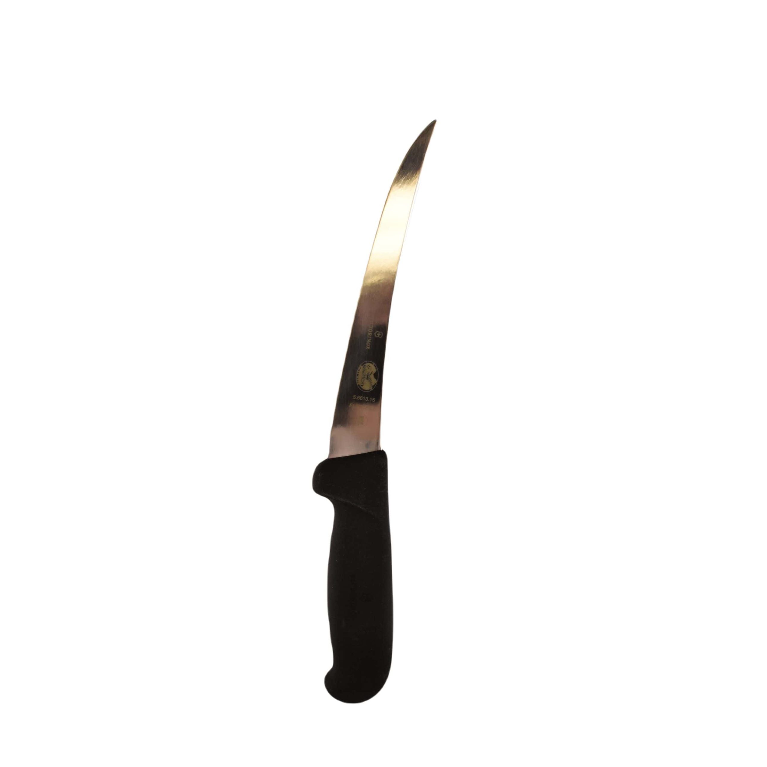victorinox boning knife 6 curved flex black plastic fibrox handle