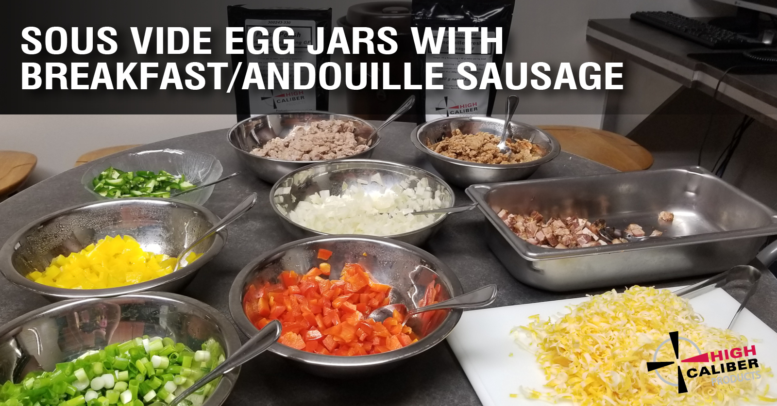 Egg Jars with Breakfast Andouille Sausage
