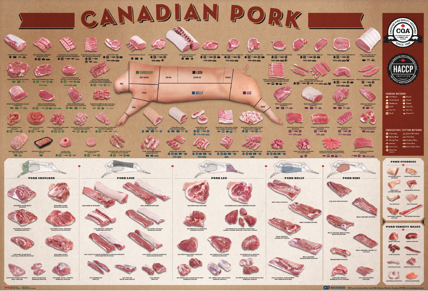 canadian pork cut chart